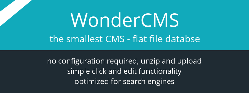 WonderCMS - smallest CMS in the world - 1.0.0 beta released